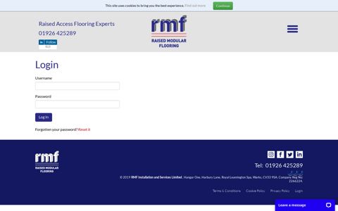 Login - RMF Raised Modular Flooring