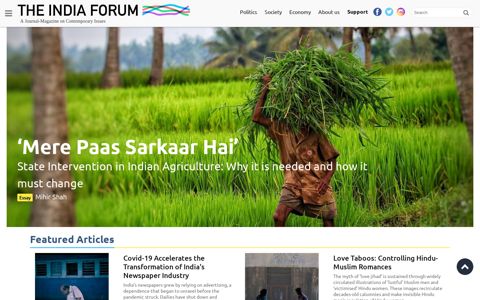 The India Forum: A Journal-Magazine on Contemporary Issues