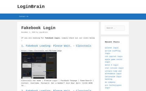 fakebook login - LoginBrain