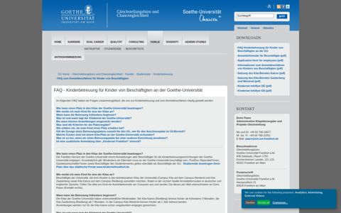 Goethe-Universität — FAQ zum Anmeldeverfahren für Kinder ...