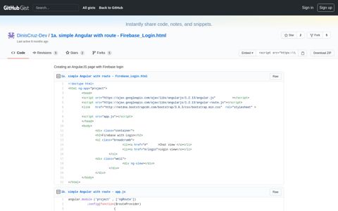 Creating an AngularJS page with Firebase login · GitHub