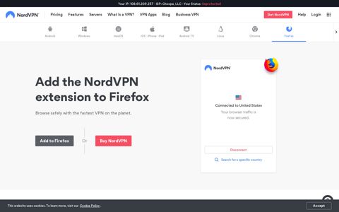 Free VPN addon download for Mozilla Firefox | NordVPN