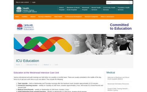 ICU Education - Western Sydney Local Health District - NSW ...