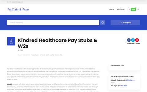 Kindred Healthcare Pay Stubs & W2s | Paystubs & Taxes