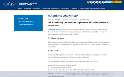 FlashLine Login Help | Kent State University