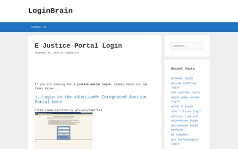 E Justice Portal Login To The Ejusticeny Integrated Justice ...