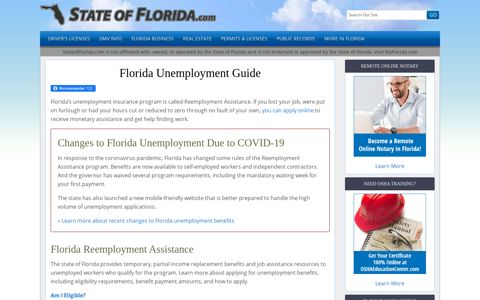 Florida Unemployment Benefits | Reemployment Assistance