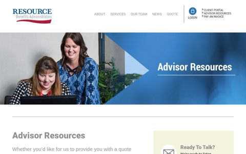 Advisor Resources | Resource Benefits Administrators