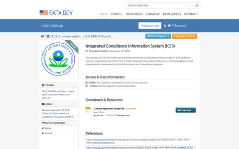 Integrated Compliance Information System (ICIS) - Data.gov