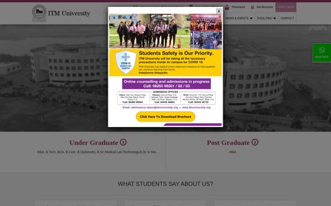 ITM University - Raipur | Institute of Management & Research ...