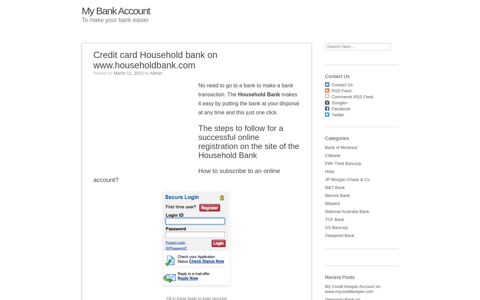 Credit card Household bank on www.householdbank.com