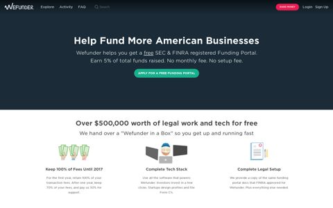 Apply for a Free Funding Portal | Wefunder