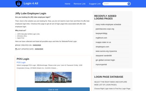 jiffy lube employee login - Official Login Page [100% Verified]
