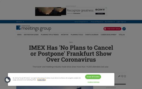 IMEX Has 'No Plans to Cancel or Postpone' Frankfurt Show ...