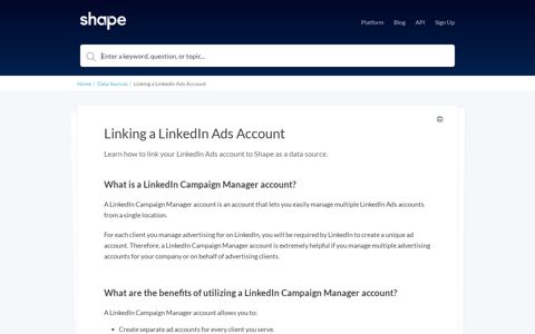 Linking a LinkedIn Ads Account