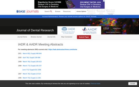 IADR & AADR Meeting Abstracts: Journal of Dental Research ...