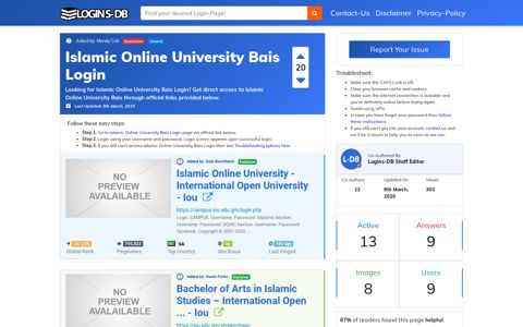 Islamic Online University Bais Login - Logins-DB