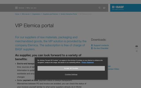 VIP Elemica portal - BASF