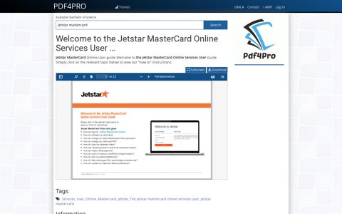 the Jetstar MasterCard Online Services User Guide - PDF4PRO