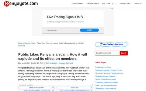 Public Likes Kenya is a scam: How it will explode and its effect ...