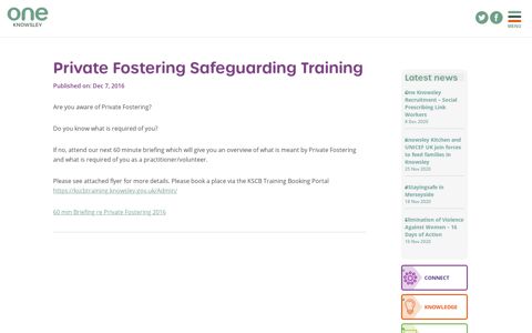 Private Fostering Safeguarding Training | oneknowsley