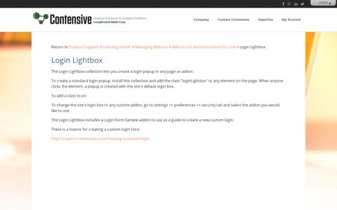 Login Lightbox - Contensive