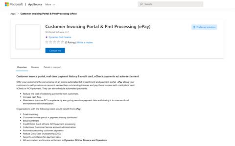 Customer Invoicing Portal & Pmt Processing (ePay)