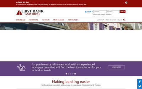 First Bank & Trust: Banking & Loans | LA, FL, MS Bank