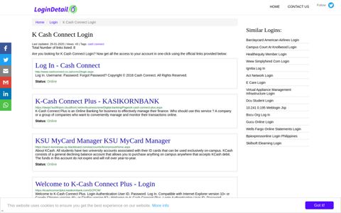 K Cash Connect Login Log In - Cash Connect - http://www ...