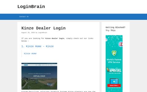 kinze dealer login - LoginBrain