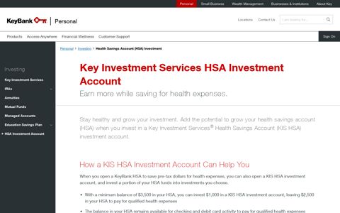 Health Savings Account (HSA) Investment | KeyBank