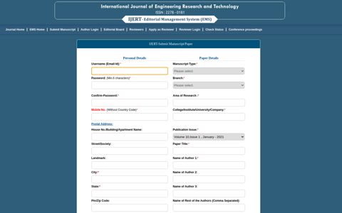 Submit Manuscript-International Journal of ... - IJERT