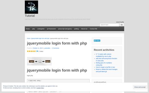 jquerymobile login form with php | Tutorial