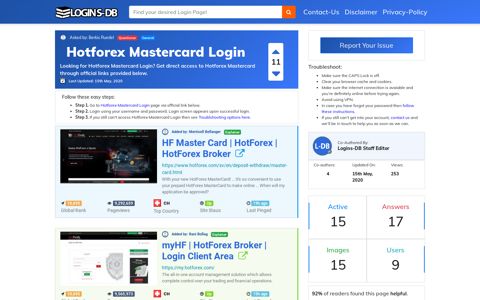 Hotforex Mastercard Login - Logins-DB