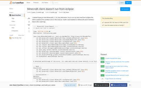 Minecraft client doesn't run from eclipse - Stack Overflow
