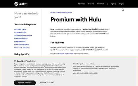 Premium with Hulu - Spotify