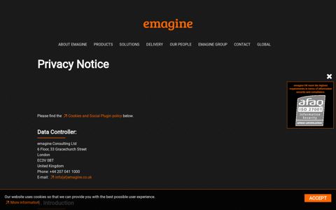 emagine United Kingdom: Privacy Notice