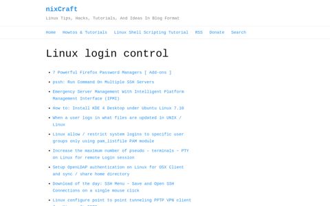 Linux login control Linux/Unix tips from nixCraft