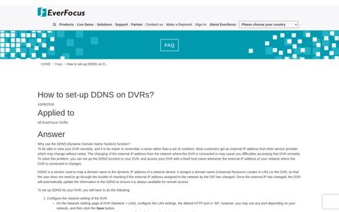 How to set-up DDNS on DVRs? | EverFocus Electronics Corp.