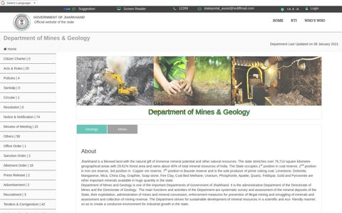 Department of Mines & Geology - Jharkhand Gov