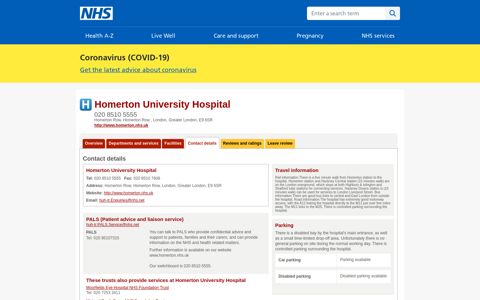 Contact details - Homerton University Hospital - NHS