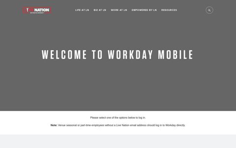 Workday Mobile - Live Nation Entertainment