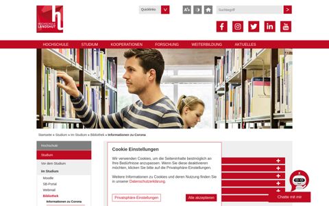 Informationen zu Corona: Hochschule Landshut