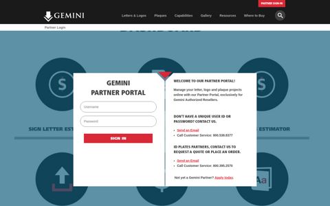 Partner Log-In | Gemini - Gemini Sign Products