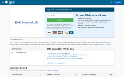 EMC National Life (EMCNL) | Pay Your Bill Online | doxo.com