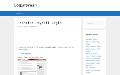 Frontier Payroll - Docagent - LoginBrain