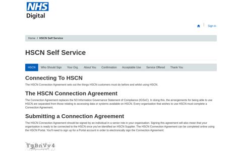 HSCN Self Service - NHS Digital Customer Portal