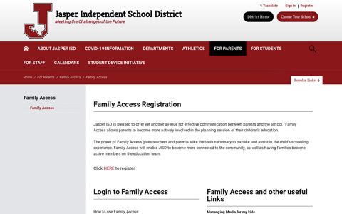 Family Access / Family Access - Jasper Independent School ...