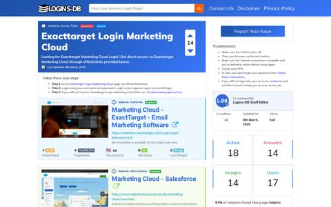 Exacttarget Login Marketing Cloud - Logins-DB