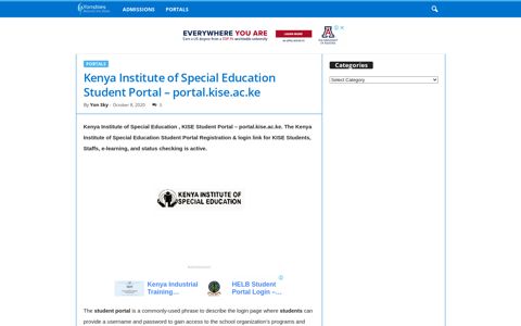 Kenya Institute of Special Education Student Portal – portal ...